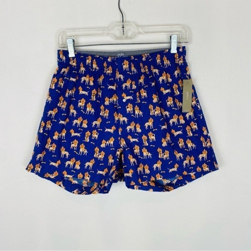 NWT J Crew 100% Cotton Printed Boxer Underwear Size Small Halloween Pumpkin Dog